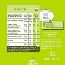 Valor energetico Cappuccino  6 cajas de 16 cápsulas Dolce Gusto