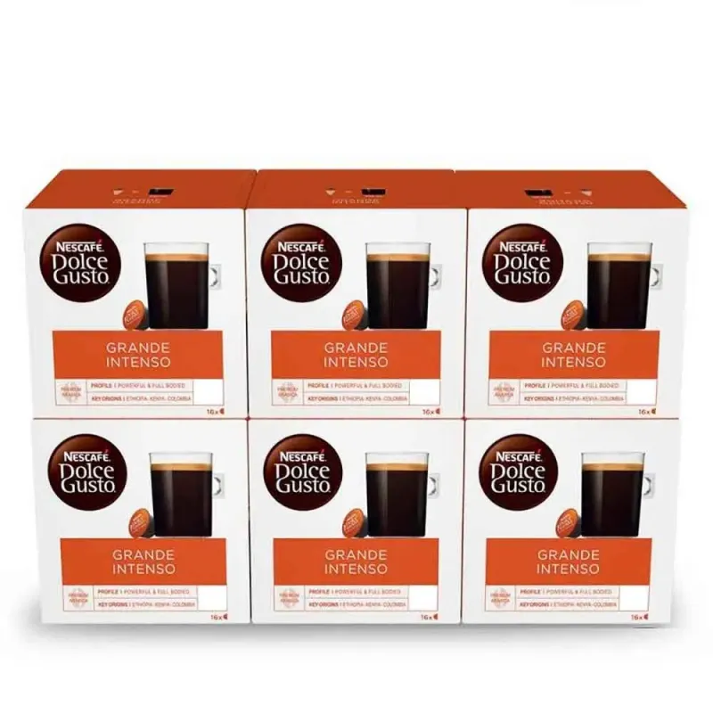 Café Grande Intenso 6 cajas de 16 cápsulas Dolce Gusto Café Grande Intenso 6 cajas de 16 cápsulas Dolce Gusto