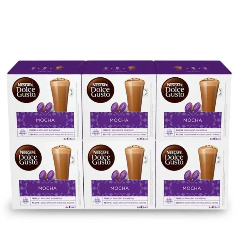Café Mocha Dolce Gusto 6 cajas de 8+8 cápsulas Nuevo Formato Café Mocha Dolce Gusto 6 cajas de 8+8 cápsulas Nuevo Formato