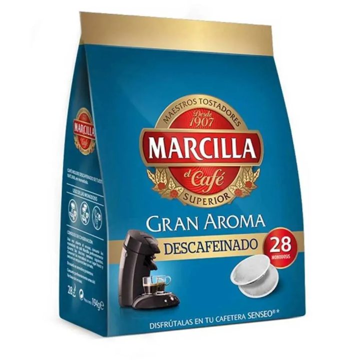 pack de 5 senseo café descafeinado monodosis marcilla