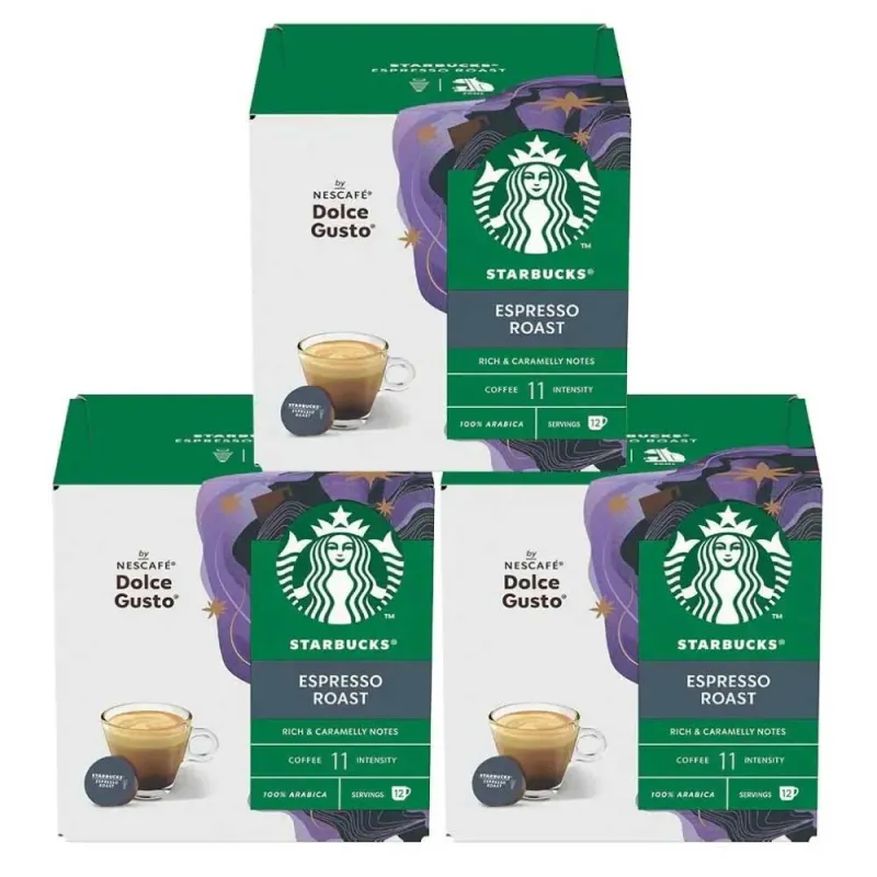 3 cajas de Espresso Roast Starbucks, Dolce Gusto compatible 1 3 cajas de Espresso Roast Starbucks, Dolce Gusto compatible 1
