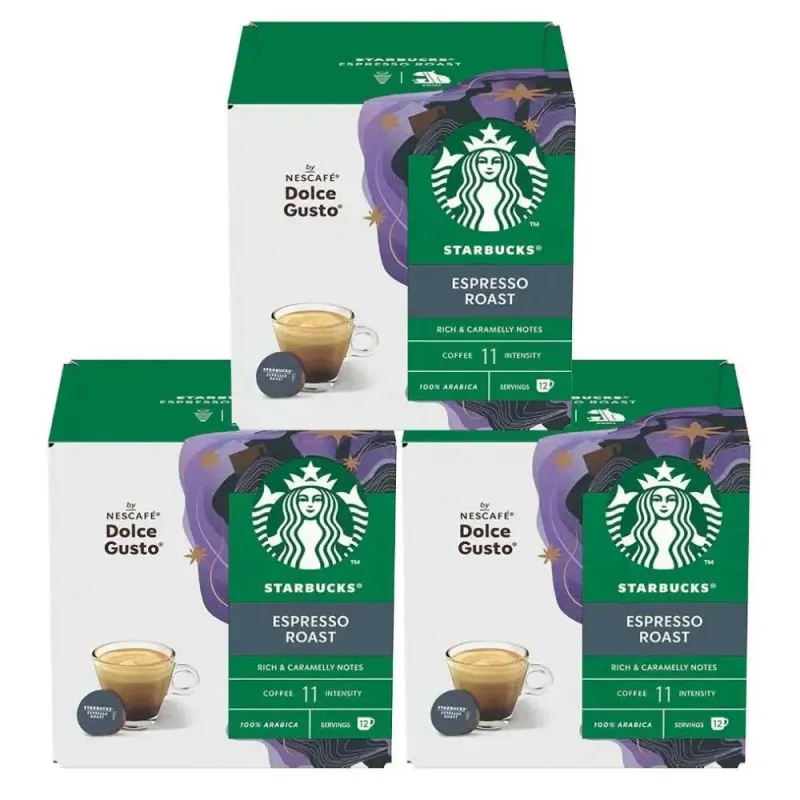 3 cajas de Espresso Roast Starbucks, Dolce Gusto compatible 1