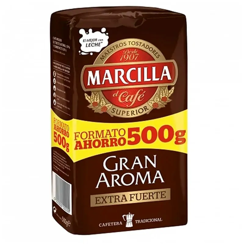 Marcilla molido Gran Aroma Extra Fuerte, Formato Ahorro 500 gramos Marcilla molido Gran Aroma Extra Fuerte, Formato Ahorro 500 gramos