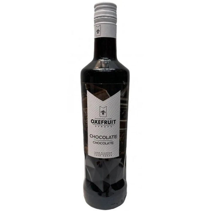 Sirope de Chocolate Negro Oxefruit 70 cl para cócteles y personalizar bebidas, Sin gluten, sin lactosa vegano
