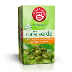 Infusión de café Verde Pompadour 20 bolsitas, contribuye al metabolismo normal