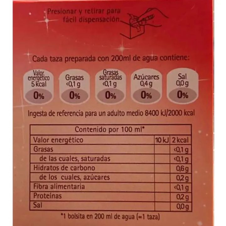 valor nutricional infusión tarta de queso