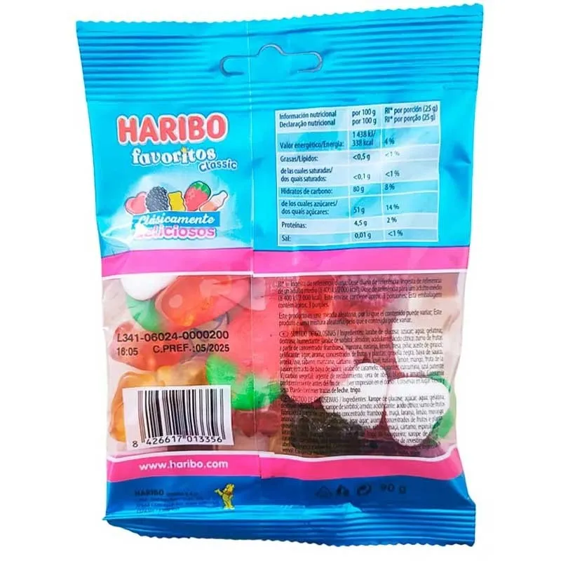 Gominolas Favoritos Classic Haribo caja de 18 unidades