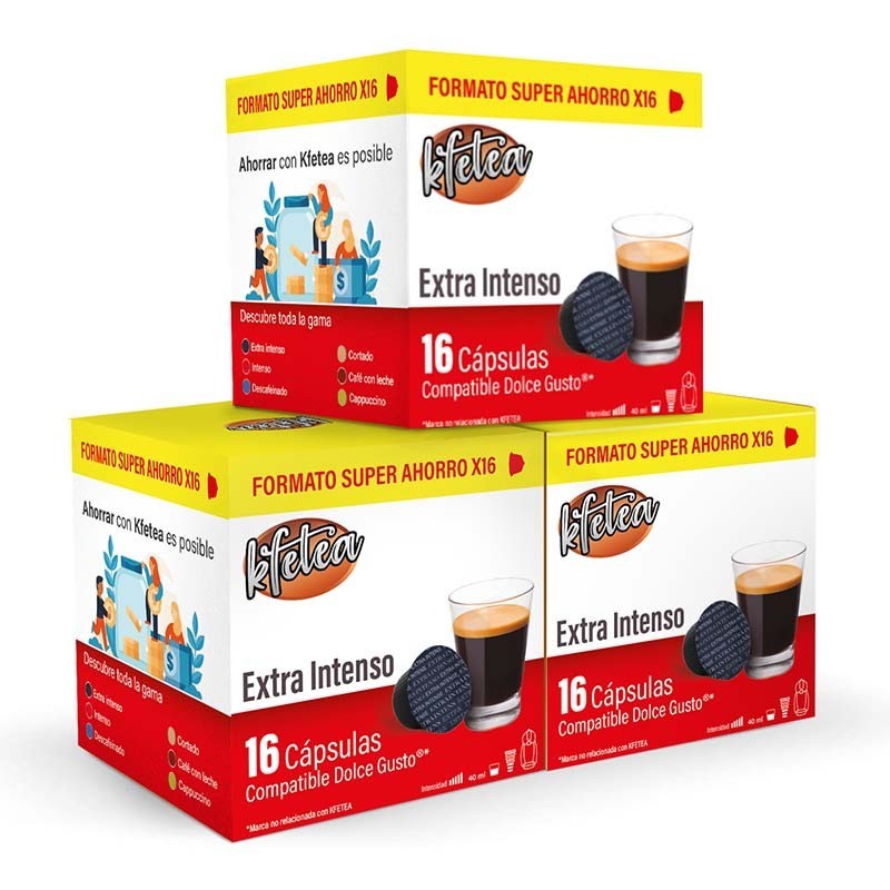 Extra Intenso 3 cajas de 16 capsulas compatibles Dolce Gusto Extra Intenso 3 cajas de 16 capsulas compatibles Dolce Gusto
