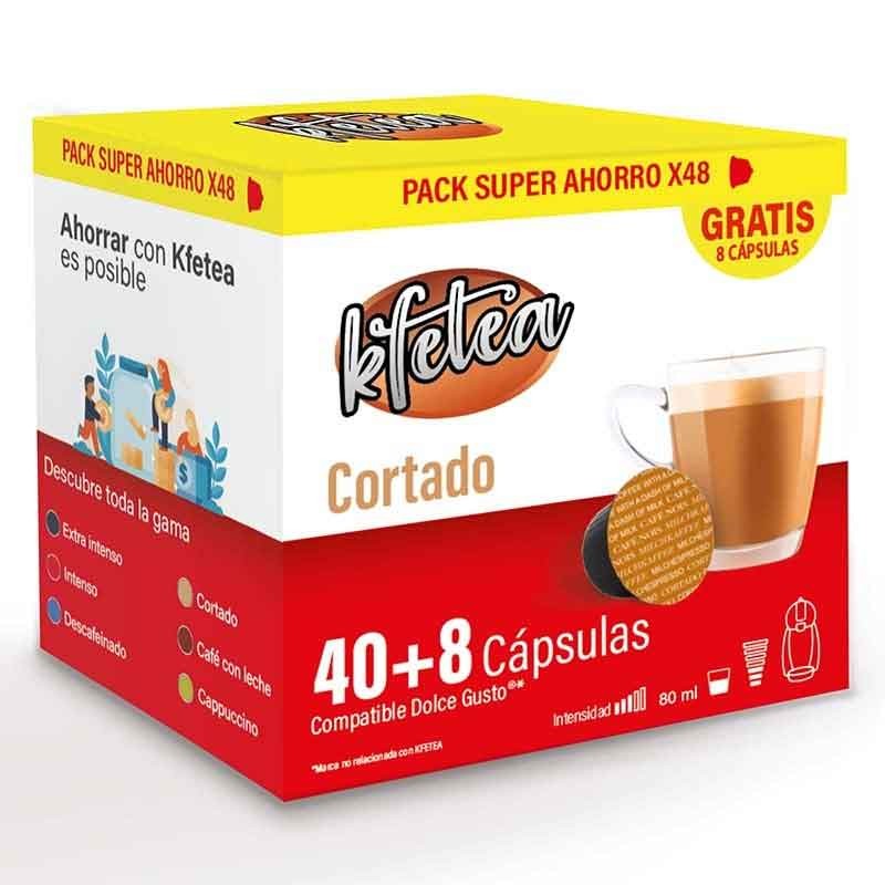 Cortado Dolce gusto compatible marca Kfetea 48 cápsulas, Formato Super Ahorro Cortado Dolce gusto compatible marca Kfetea 48 cápsulas, Formato Super Ahorro