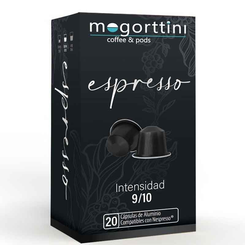 Espresso marca Mogorttini, 20 cápsulas aluminio . Compatibles con Nespresso. Espresso marca Mogorttini, 20 cápsulas aluminio . Compatibles con Nespresso.