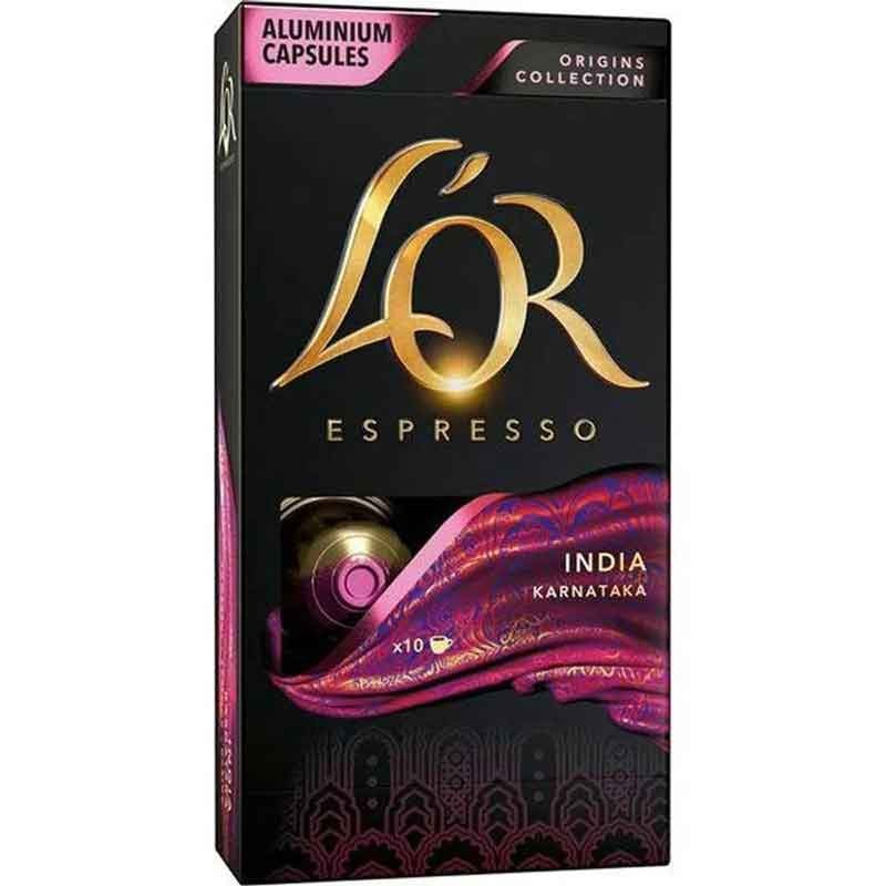 India Karnataka, L'or espresso, 10 cápsulas compatible con Nespresso India Karnataka, L'or espresso, 10 cápsulas compatible con Nespresso