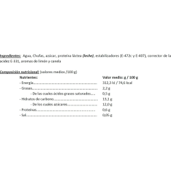 Or,xata Tradicional Polo 1 litro de Horchata de Valencia 2,2 mg Ingredientes