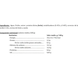 Or,xata Tradicional Polo 1 litro de Horchata de Valencia 2,2 mg Ingredientes