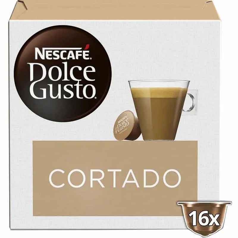Café cortado 16 cápsulas Dolce Gusto de la marca Nestlé. Café cortado 16 cápsulas Dolce Gusto de la marca Nestlé.
