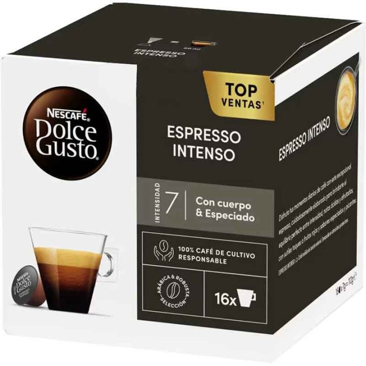 Café espresso Intenso 16 unidades Dolce Gusto. Cápsulas Originales
