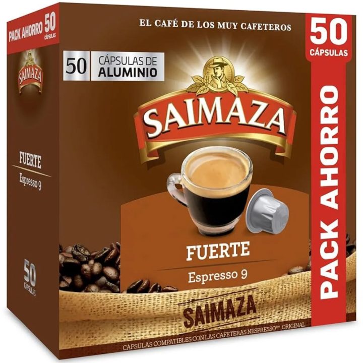 Café Fuerte Saimaza PACK AHORRO 50 cápsulas de aluminio compatibles Nespresso