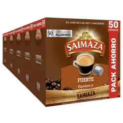 5 Cajas de Café Fuerte Saimaza PACK AHORRO 250 cápsulas de aluminio compatibles Nespresso