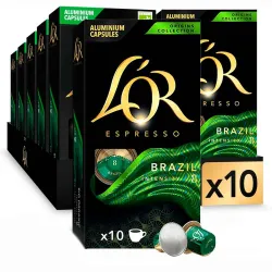 Brasil 10 cajas de 10 capsulas aluminio compatibles Nespresso