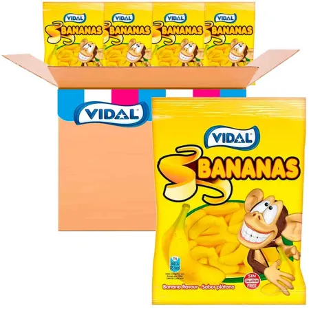 Bananas Vidal  14 bolsas de gominolas de 90 gr. Autentico sabor