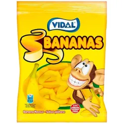Bananas Vidal  1 bolsa de gominolas de 90 gr. Autentico sabor