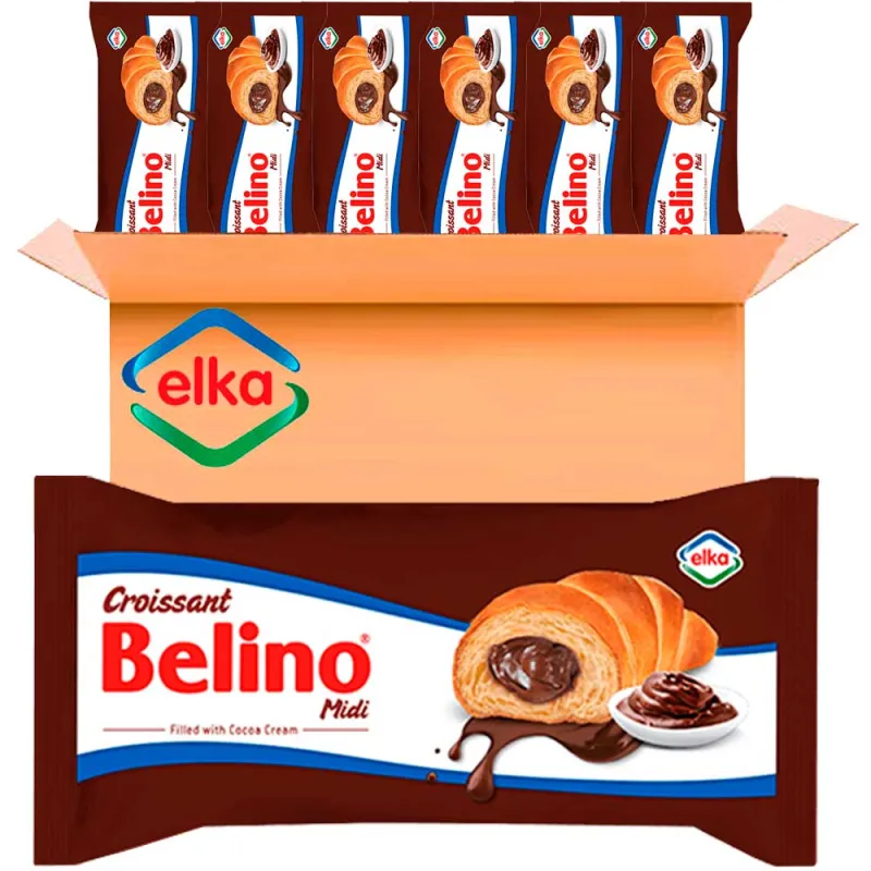 vaja de Croissants rellenos de Chocolate Belino , caja de 20 unidades de 60 gr vaja de Croissants rellenos de Chocolate Belino , caja de 20 unidades de 60 gr