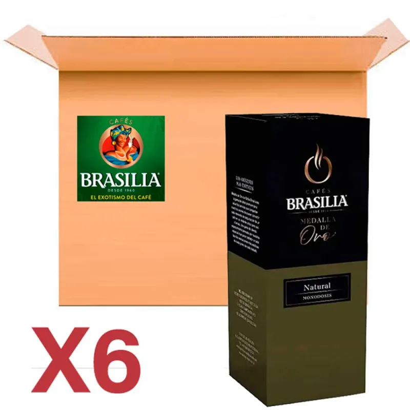 Café Natural 6 cajas de 25 unidades (sistema E.S.E.) | Brasilia Medalla de Oro Café Natural 6 cajas de 25 unidades (sistema E.S.E.) | Brasilia Medalla de Oro