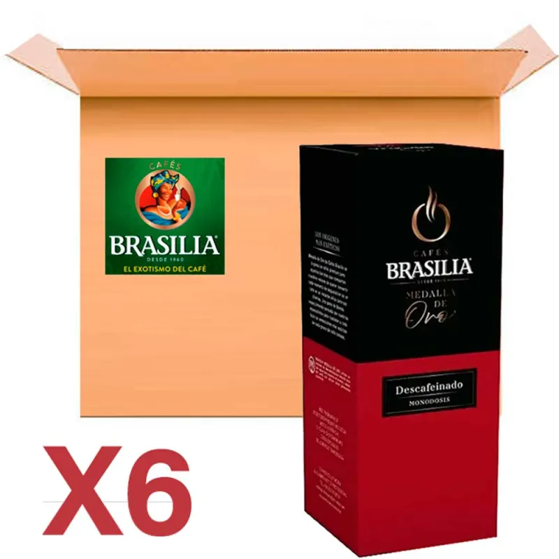 Café Descafeinado 6 cajas x 25 unidades| Brasilia Medalla de Oro Café Descafeinado 6 cajas x 25 unidades| Brasilia Medalla de Oro