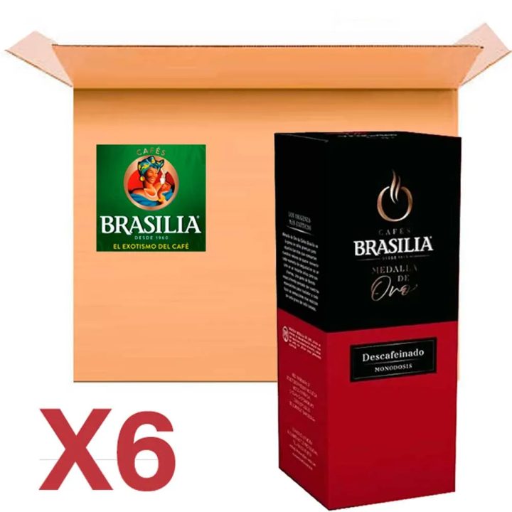 Café Descafeinado 6 cajas x 25 unidades| Brasilia Medalla de Oro