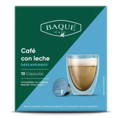 Café con Leche Descafeinado Baqué 10 cápsulas compatibles Dolce Gusto