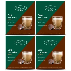 Café con Leche Intenso Baqué 40 cápsulas compatibles Dolce Gusto