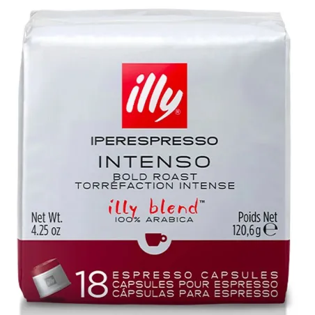 Iperespresso Intense Illy de tueste oscuro 18 cápsulas.