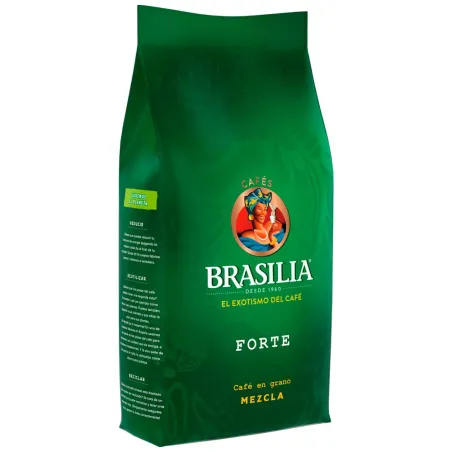 Brasilia Forte  Mezcla Café Tostado en grano 1Kg. Calidad Nestlé  lateral