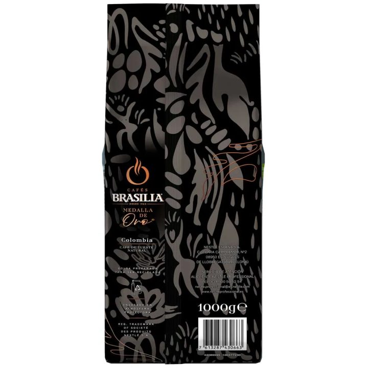 Café en grano Colombia 1kg | Brasilia Medalla Oro TRASERA