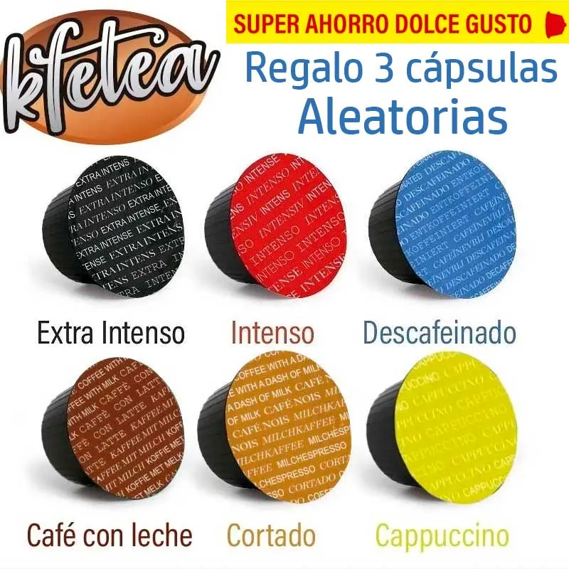 Degustación café compatible Dolce Gusto 3 cápsulas aleatorias Degustación café compatible Dolce Gusto 3 cápsulas aleatorias