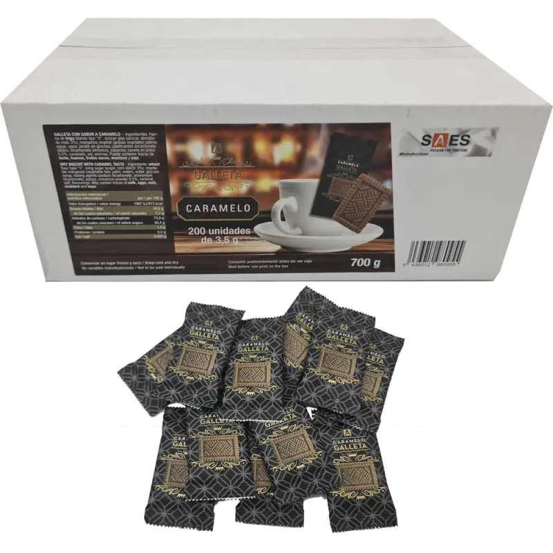 Galletas con sabor a Caramelo 200 unidades de 3,5g Saez