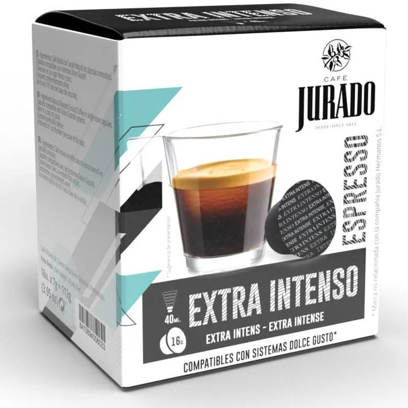 Extra Intenso, 16 cápsulas café Jurado compatibles Dolce Gusto