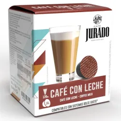 Cafe con leche, 16 cápsulas café Jurado para Dolce Gusto