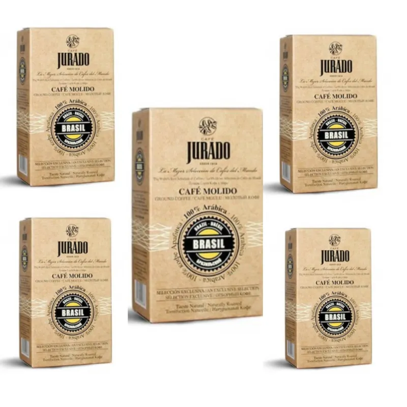 Pack de 5 Brasil Café molido de Café Jurado. Cafes del mundo. 250g