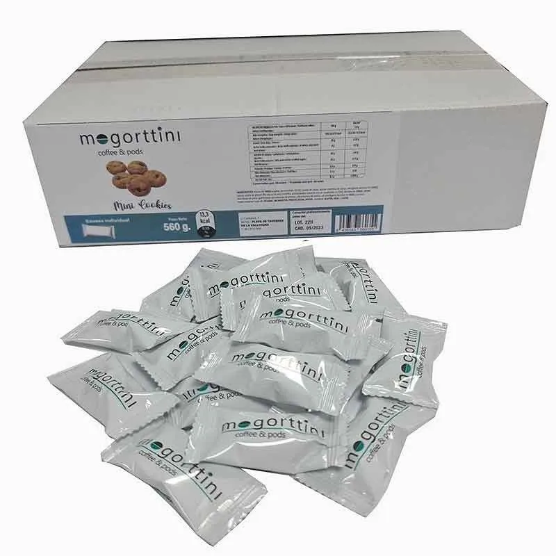 Mini Cookies 200 ud. Mogorttini Individual, 2,8 gramos.