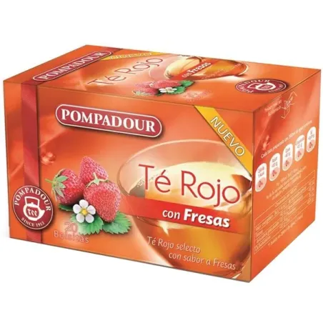 Infusión de Té Rojo con Fresas con 20 bolsitas | Pompadour