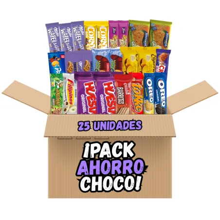 Choco Mix - Pack Ahorro de Barritas y Galletas Dulces  (25 unidades)