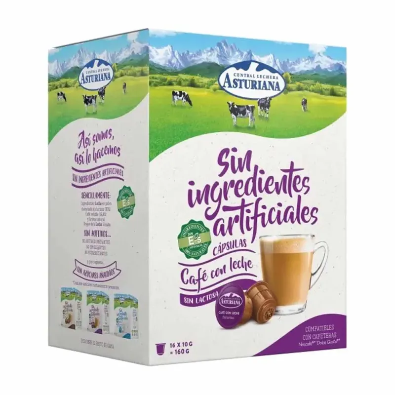 Café con Leche Sin Lactosa Central Lechera Asturiana Compatibles Dolce Gusto