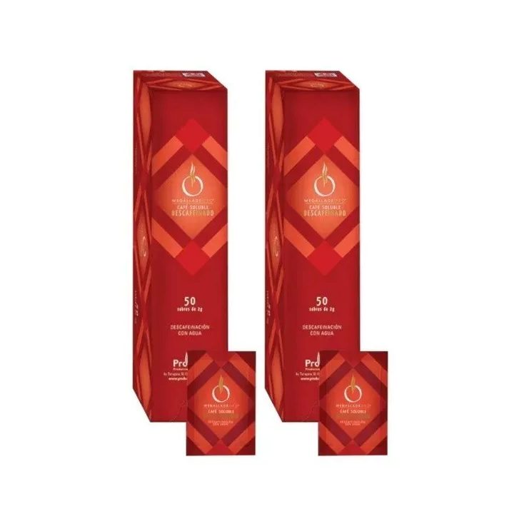 Café Soluble Descafeinado Medalla de Oro en sobres 100 x 2 gr.