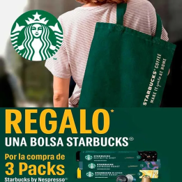 Bolsa Starbucks de Regalo Comprando 3 Nespresso de la marca Starbucks