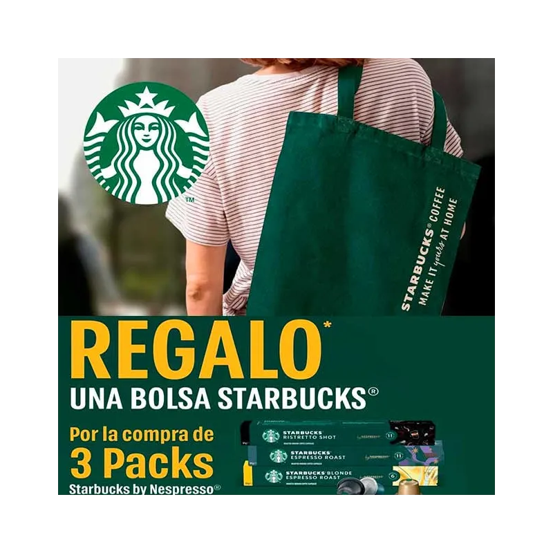 Bolsa Starbucks de Regalo Comprando 3 Nespresso de la marca Starbucks