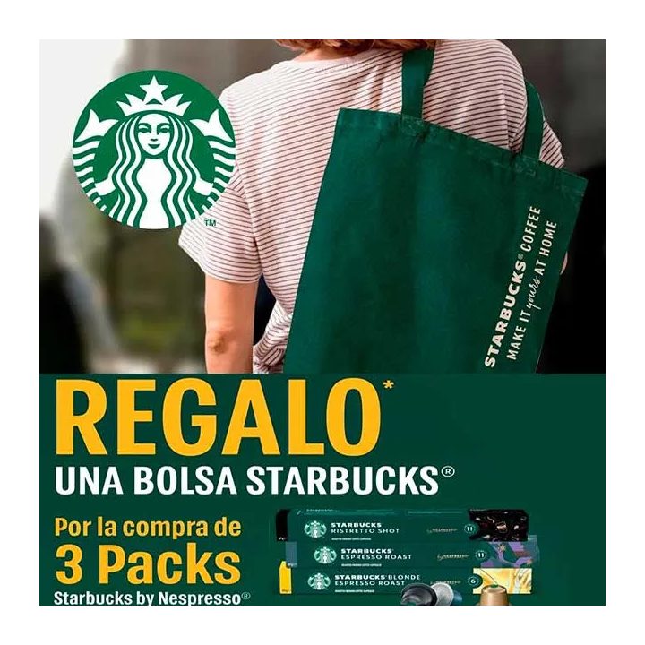 Bolsa Starbucks de Regalo Comprando 3 Nespresso de la marca Starbucks