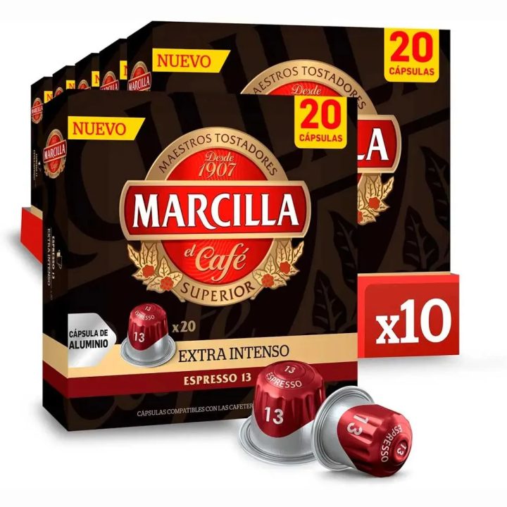 Marcilla Extra Intenso 200 Cápsulas Compatibles Nespresso