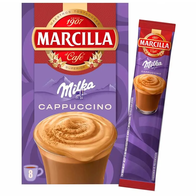 Cappuccino Instantáneo Milka - Marcilla 8 servicios