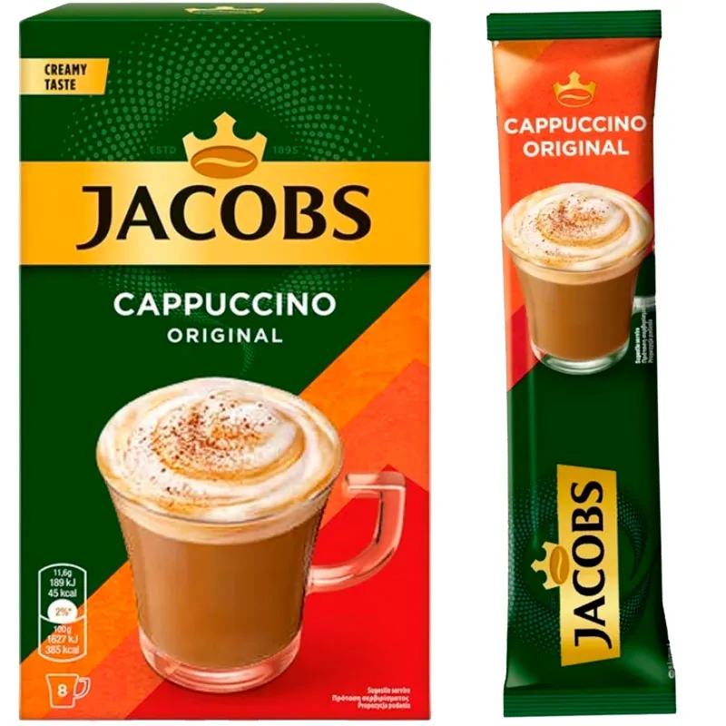 Cappuccino Soluble Classic Jacobs 8 sobres de 11.6 gr