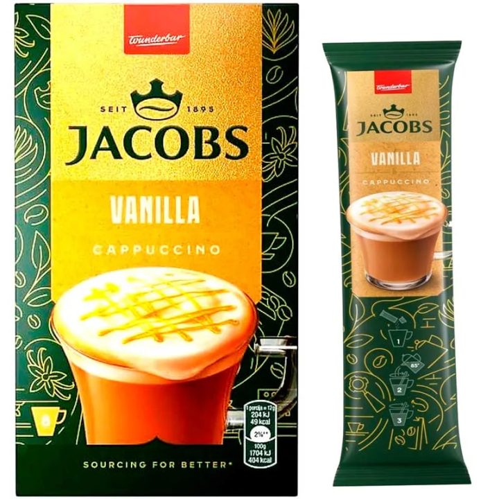 Cappuccino Vainilla Soluble Jacobs 8 sobres de 12 gr